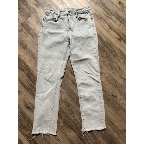 Dear John Stella Super High Rise Cropped Slim Straight Jeans Lake Forest Size 26 - Picture 1 of 12